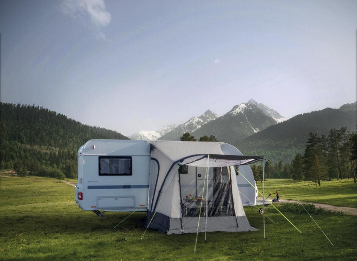 Detalj av luftslange på Oppblåsbart fortelt One Beam Air for campingvogn