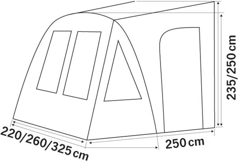 Luftpumpe og bæreveske til Oppblåsbart fortelt One Beam Air for campingvogn