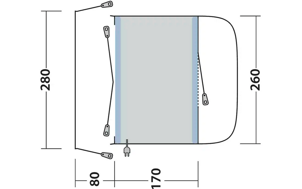 HookTrack-system på Oppblåsbart fortelt Santa Monica Air Mid/Tall