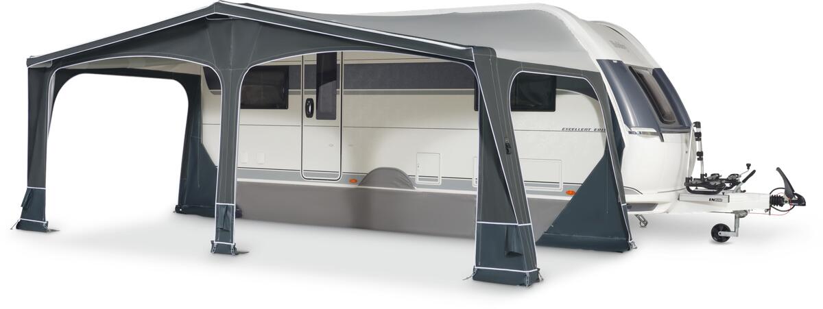 Oppblåsbart fortelt Valor Air 240 cm dyp 6000 mm vannsøyle montert på campingvogn