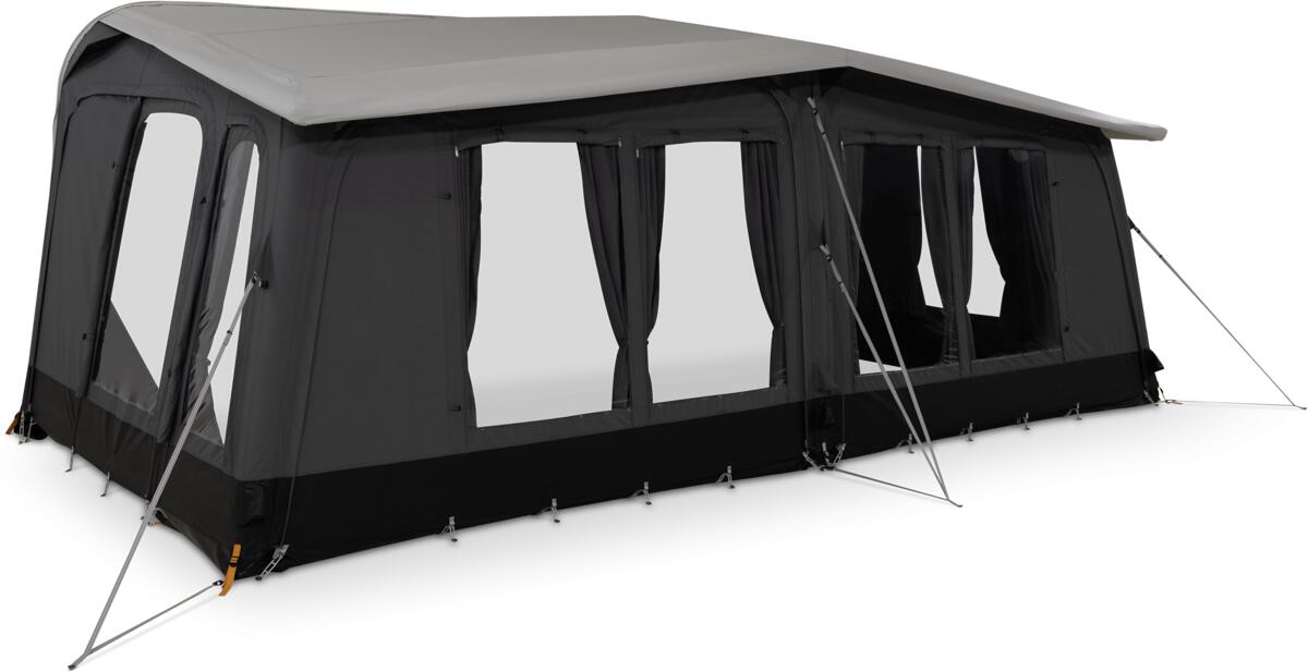 Oppblåsbart helfortelt Residence AIR Stay for campingvogn i svart forfra