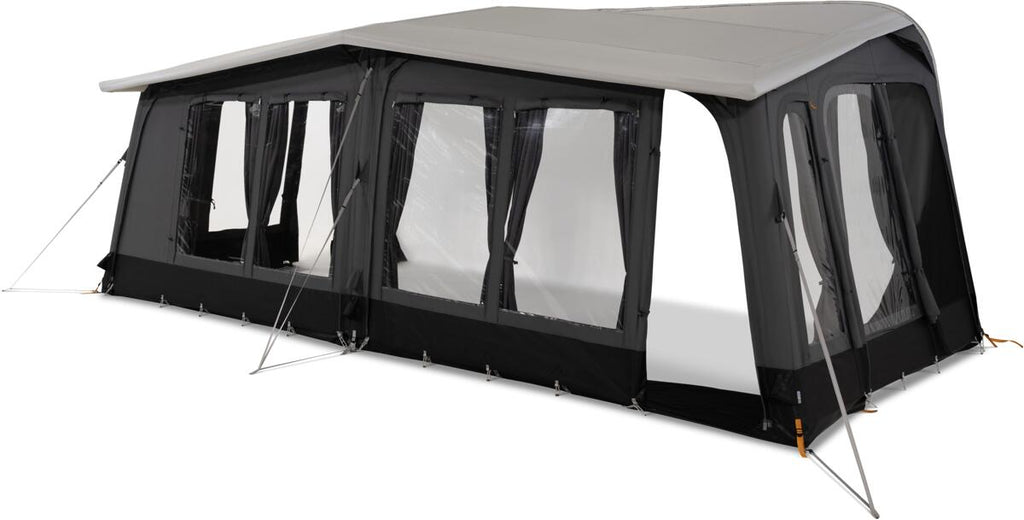 Nærbilde av materiale på oppblåsbart helfortelt Residence AIR Stay for campingvogn svart