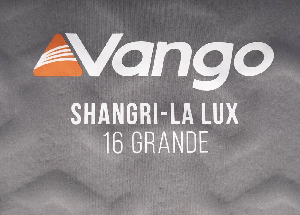 Nærbilde av stoff på oppblåsbart liggeunderlag Shangri-La Lux 16 Grande