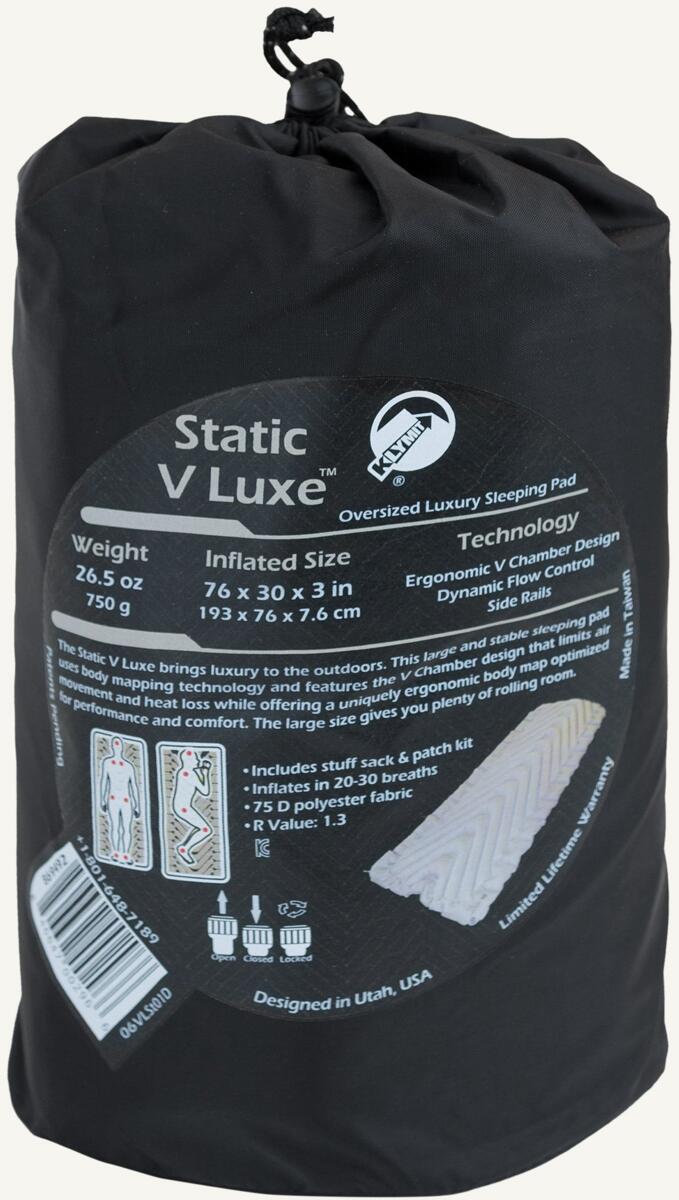 Oppblåsbart liggeunderlag Static V Luxe rullet sammen