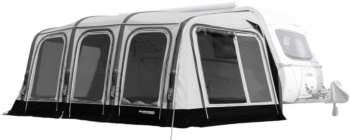 Oppblåsbart reisefortelt Ceres 265 cm dybde for campingvogn - Westfield forfra
