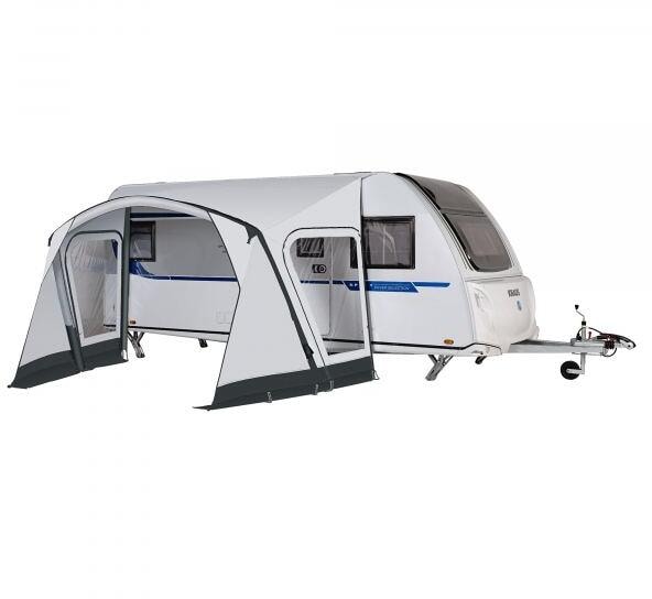 Oppblåsbart solseil Quick'n Easy Air 325x240cm hvit/grå forfra