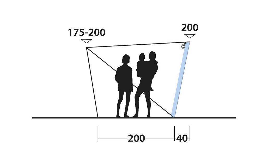 Oppblåsbart solseil Touring Shelter Air 320x240 cm - Outwell pakket i bæretaske