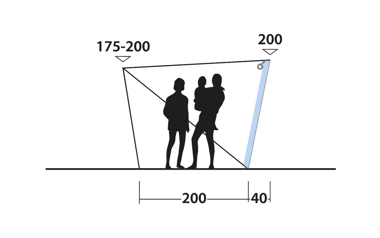 Oppblåsbart solseil Touring Shelter Air 320x240 cm - Outwell pakket i bæretaske
