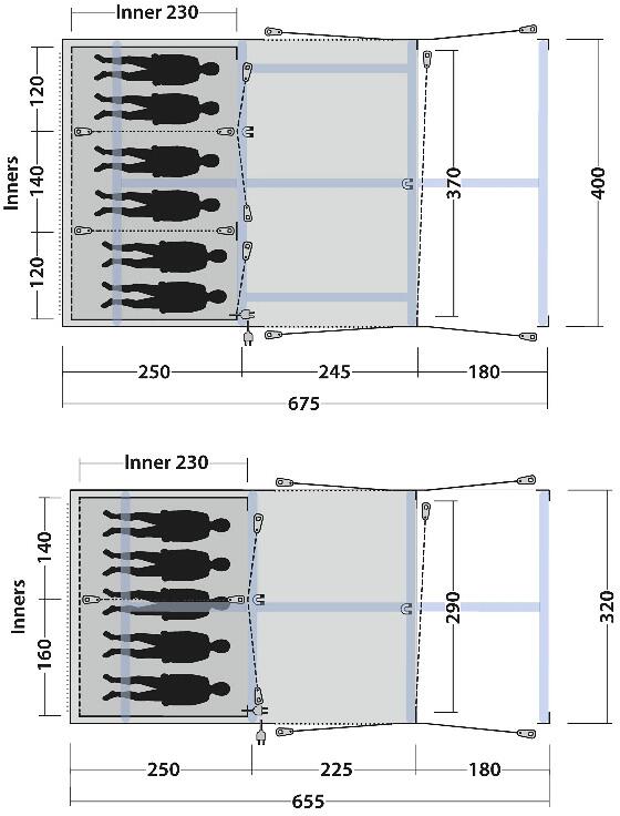 Oppblåsbart telt Boston Air TC tunneltelt 5/6-pers. - Outwell detalj av ventilasjon