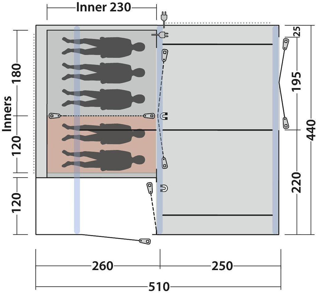 Oppblåsbart telt Maryland 5 Air 5-pers. 440x510 cm - Outwell