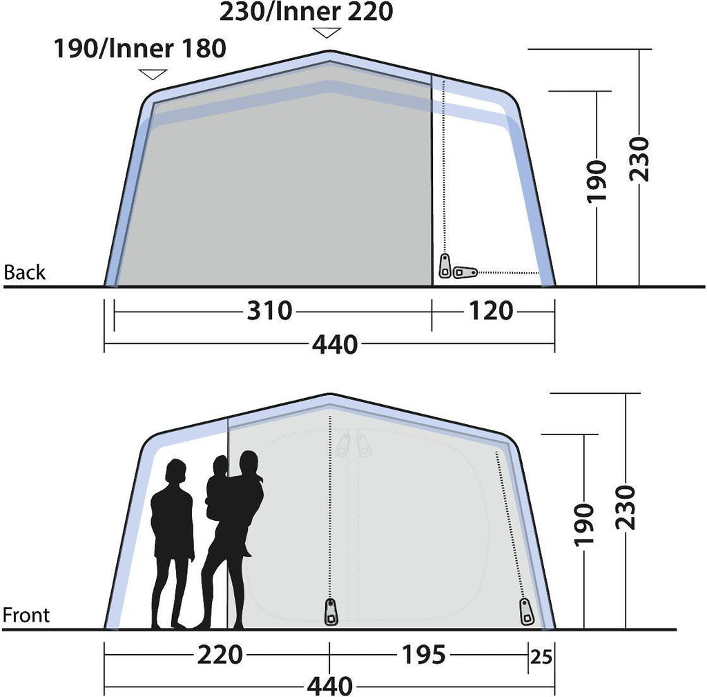 Oppblåsbart telt Maryland 5 Air 5-pers. 440x510 cm - Outwell