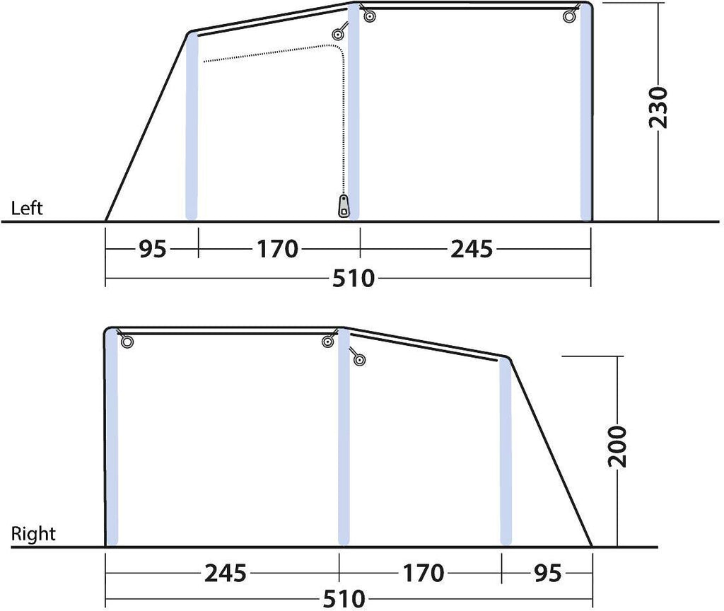 Oppblåsbart telt Maryland 5 Air 5-pers. 440x510 cm - Outwell