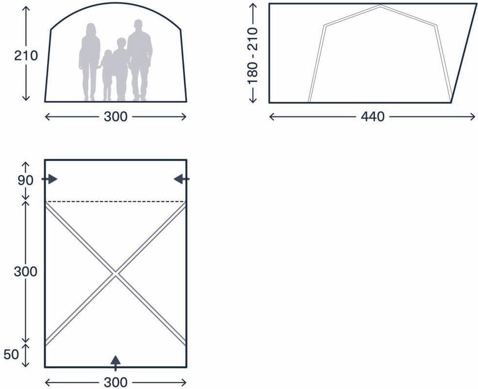 Oppblåsbart telt Roam Air Low 300x390cm 4-pers. - Kampa detalj av lufttuber