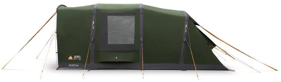 Detalj av stoff og ventilasjon på Oppblåsbart telt Sierra Air TC 300 3-pers. polybomull ivy