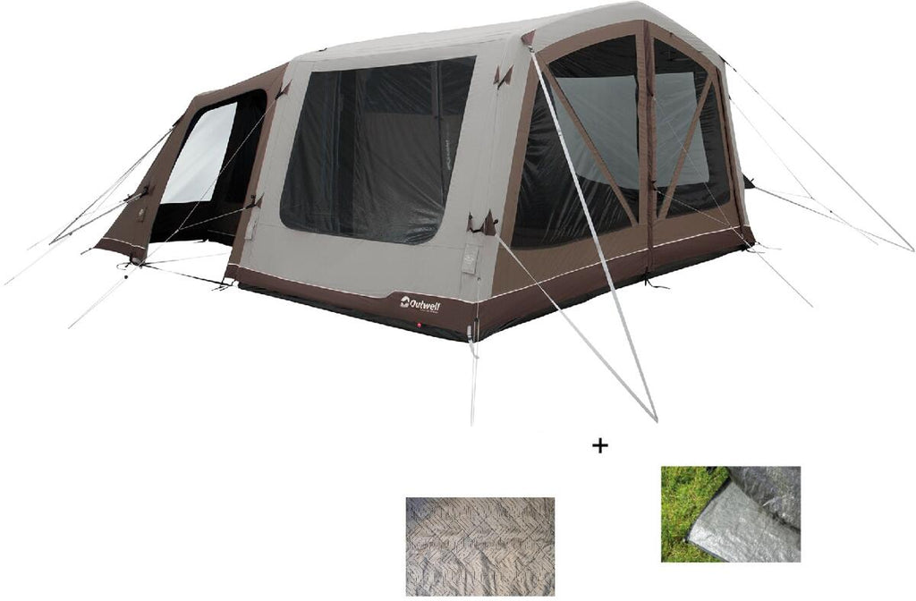 Oppblåsbart telt Virginia 5 Air TC 440x510cm 5-pers. med teppe forfra