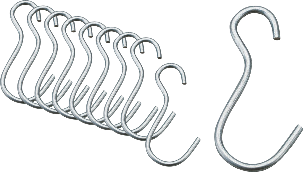 Opphengskroker 10-pack stål 7,5 cm for telt og campingvogn forfra