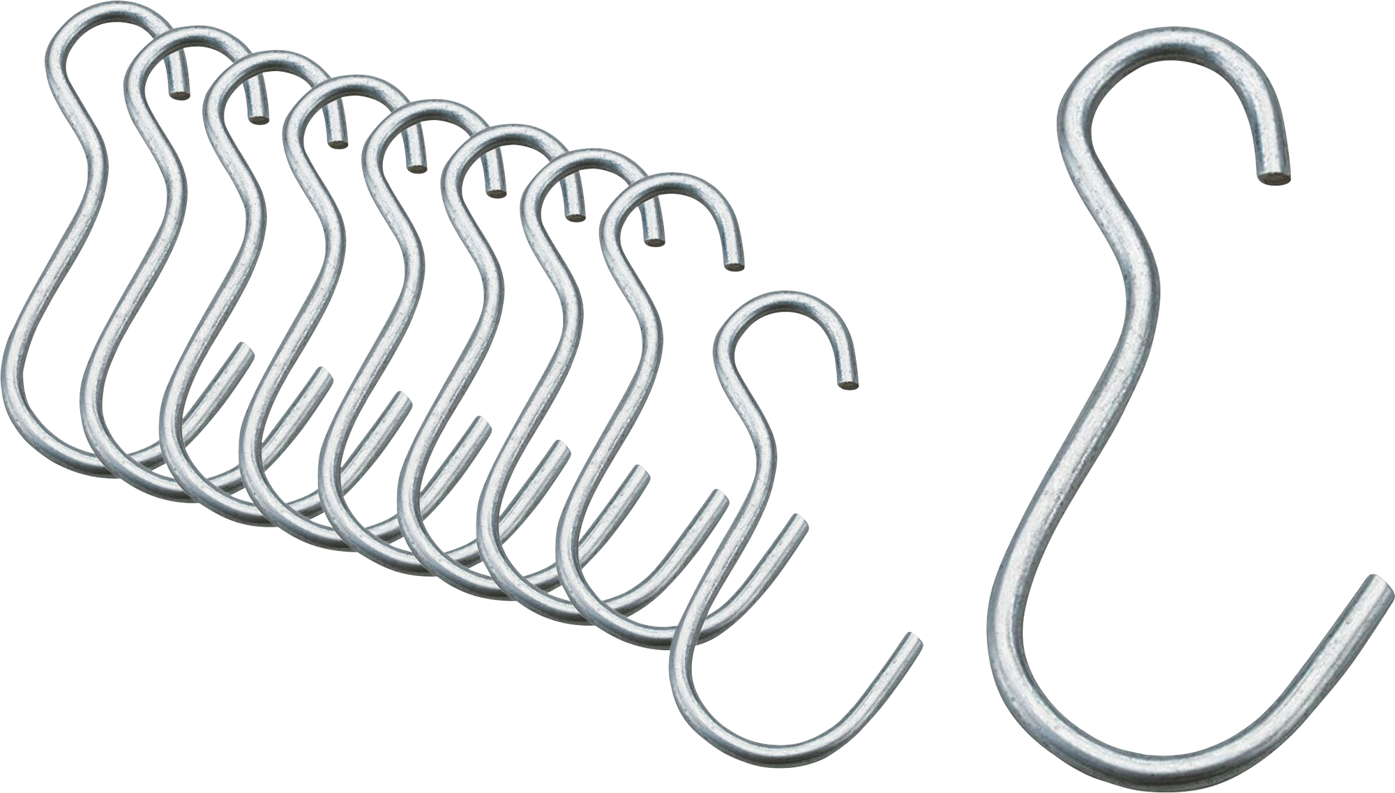 Opphengskroker 10-pack stål 7,5 cm for telt og campingvogn forfra