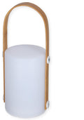 Oppladbar bordlampe Beddington 150 lm med bambushåndtak forfra