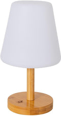 Oppladbar bordlampe Cambridge i bambus fra Bo-Camp, forfra