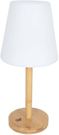 Oppladbar bordlampe Cambridge L i bambus forfra