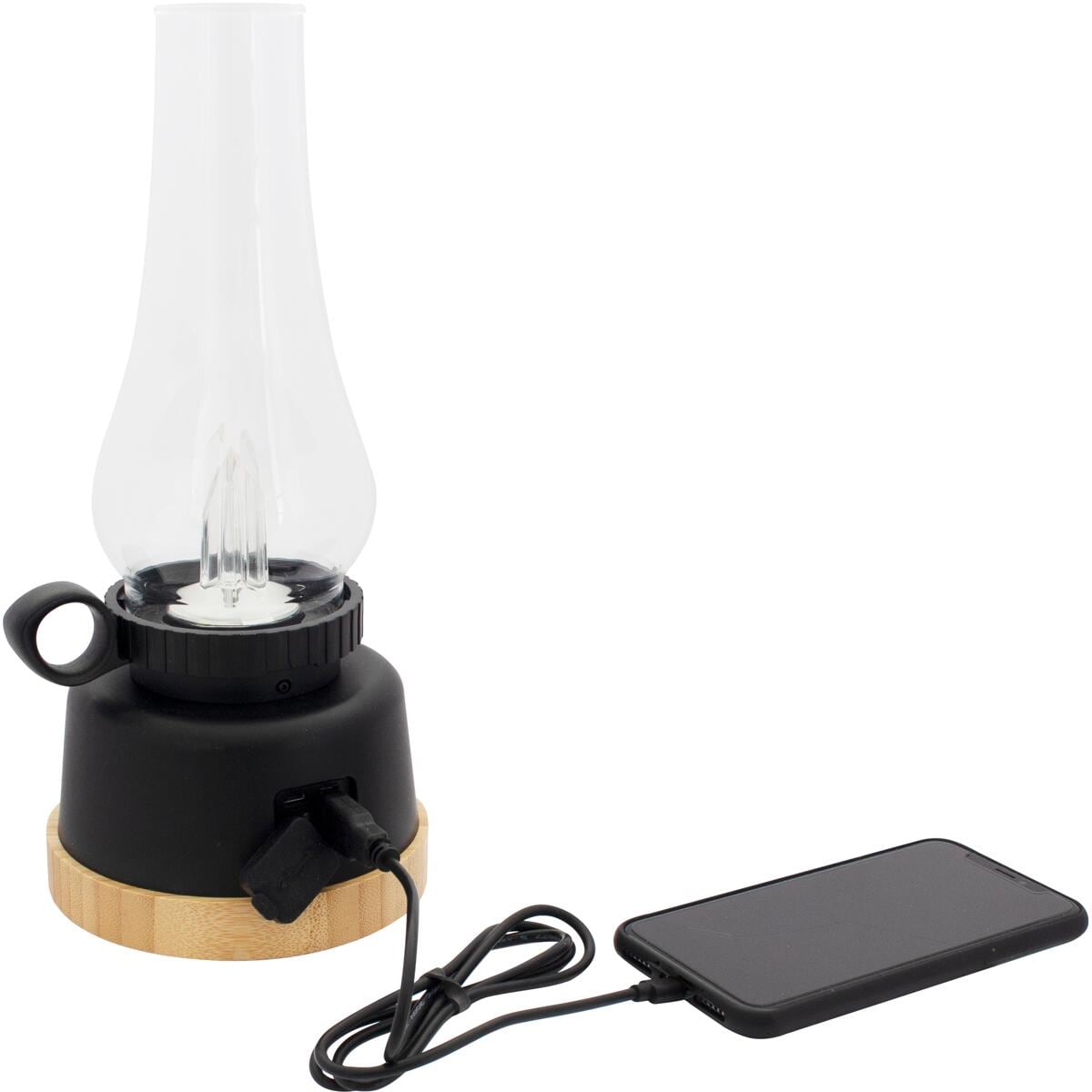 Oppladbar bordlampe Wind med dimmer og powerbank nærbilde lys