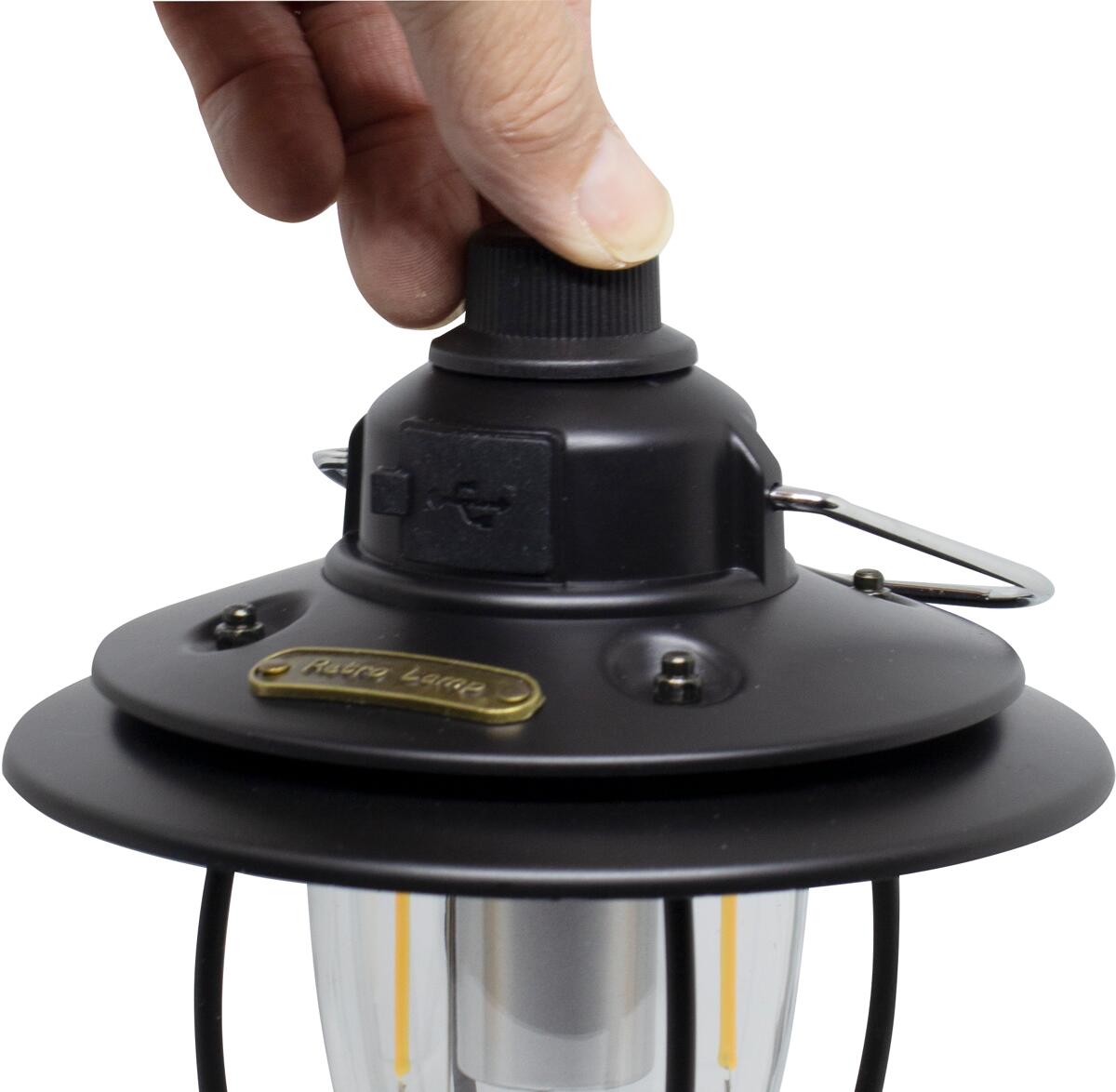 Detalj av Oppladbar campinglampe Orix 200lm USB-C svart