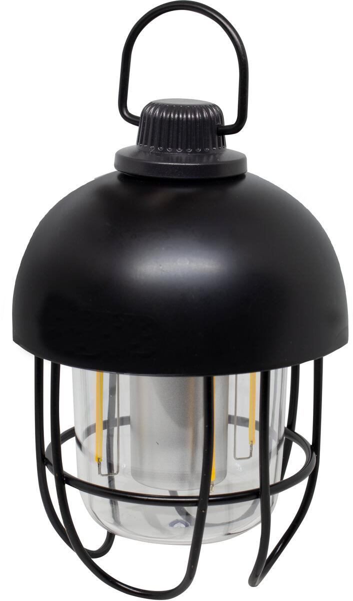Oppladbar campinglampe Tivo 200lm USB-C svart forfra