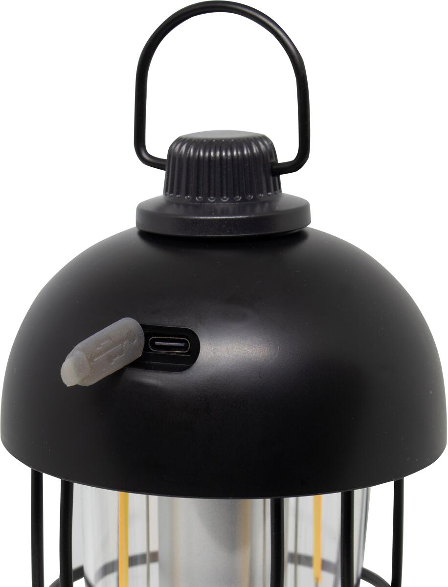 Bakside av Oppladbar campinglampe Tivo 200lm USB-C svart