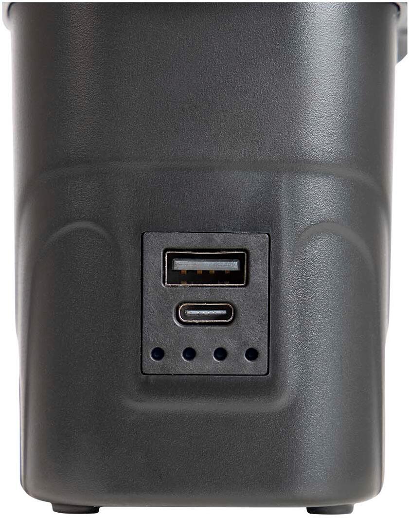 Oppladbar luftpumpe 250 l/min med 4000 mAh powerbank Bo-Camp bakside
