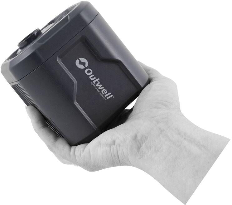 Oppladbar luftpumpe Mistral 600 l/min bakside