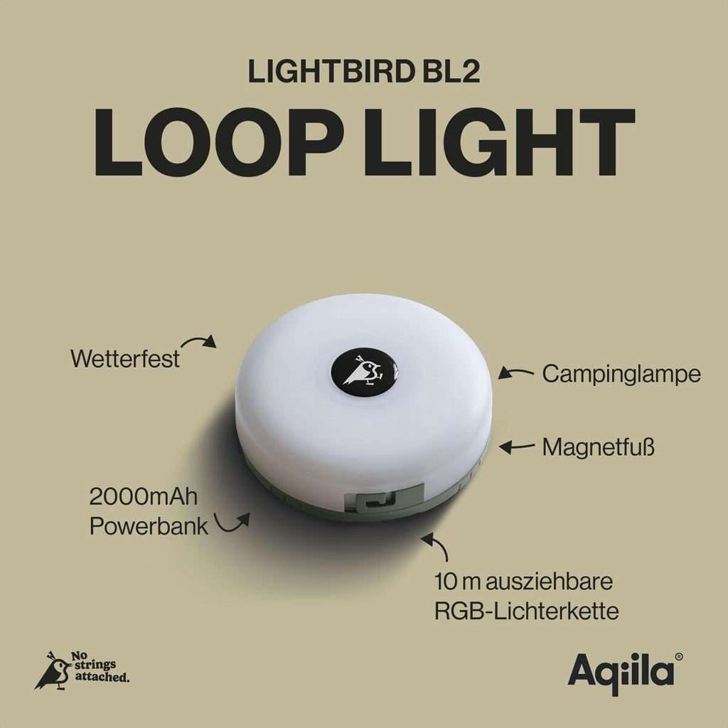 Oppladbar lyslenke BL2 Loop Light bakside med USB-C port