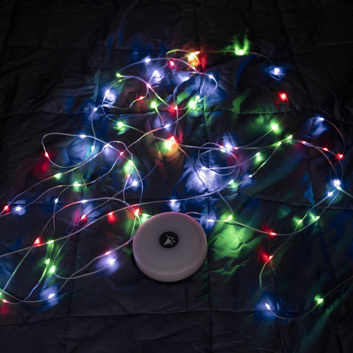 Oppladbar lyslenke BL2 Loop Light i bruk på camping