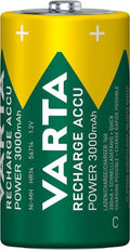 Oppladbare batterier C 3000mAh 1,2V 2-pakning - VARTA forfra