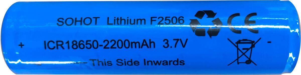 Oppladbart 18650 Li-Ion batteri 2200 mAh 3,7V - Relags for campingbruk