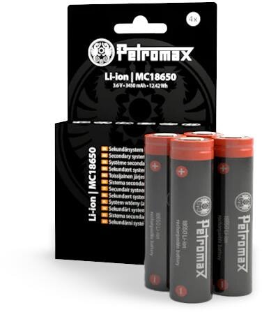 Oppladbart 18650 Li-Ion batteri 3450 mAh - Petromax forfra