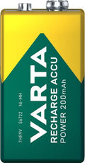 Oppladbart batteri 9V 200mAh NiMH - VARTA Recharge Accu Power forfra