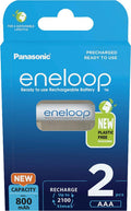 Oppladbart batteri eneloop AAA 1,2V 750 mAh 2 stk - Panasonic forfra