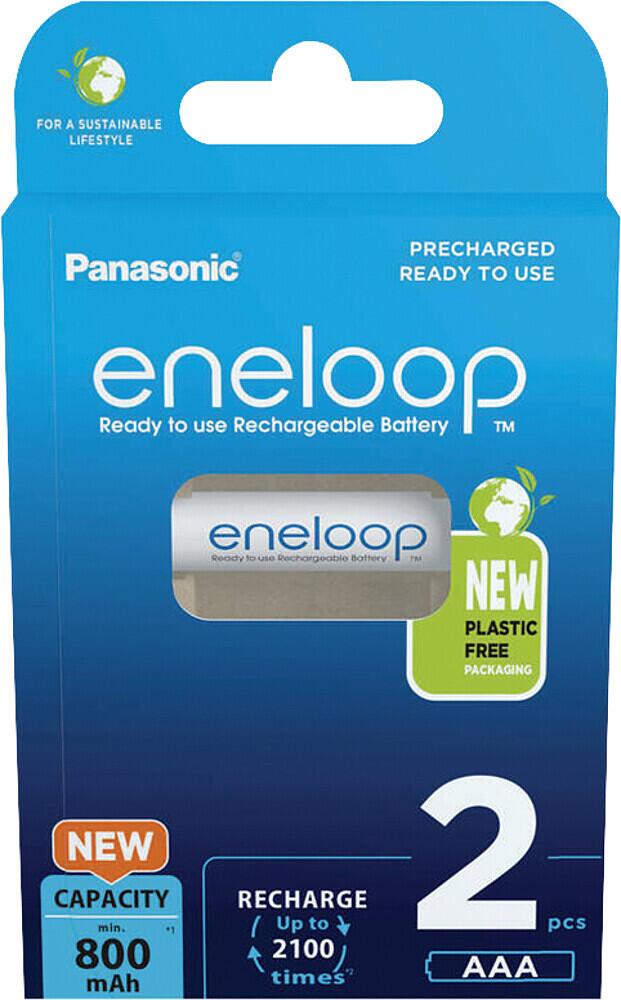 Oppladbart batteri eneloop AAA 1,2V 750 mAh 2 stk - Panasonic forfra