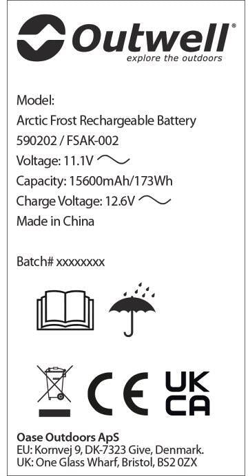 Montert Oppladbart litium-ion batteri 15600mAh for Arctic Frost kjøleboks i kjøleboks