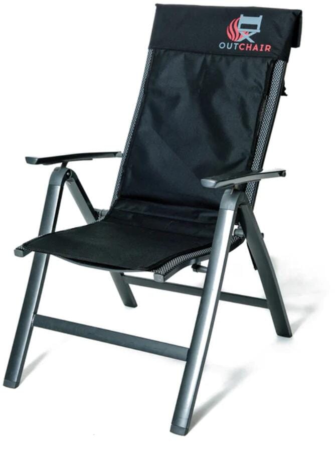 Oppvarmet setepute med batteri 120x42 cm svart - Outchair forfra