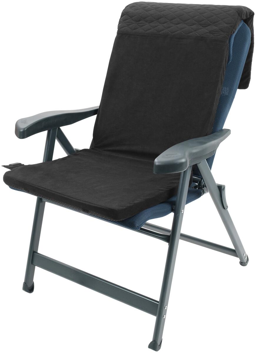 Oppvarmet stolpute Warmigo Dual 144x46 cm svart montert på stol