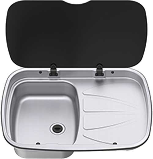 Oppvaskkum Argent Sink venstre 9,6 liter rustfritt stål Thetford for campingkjøkken