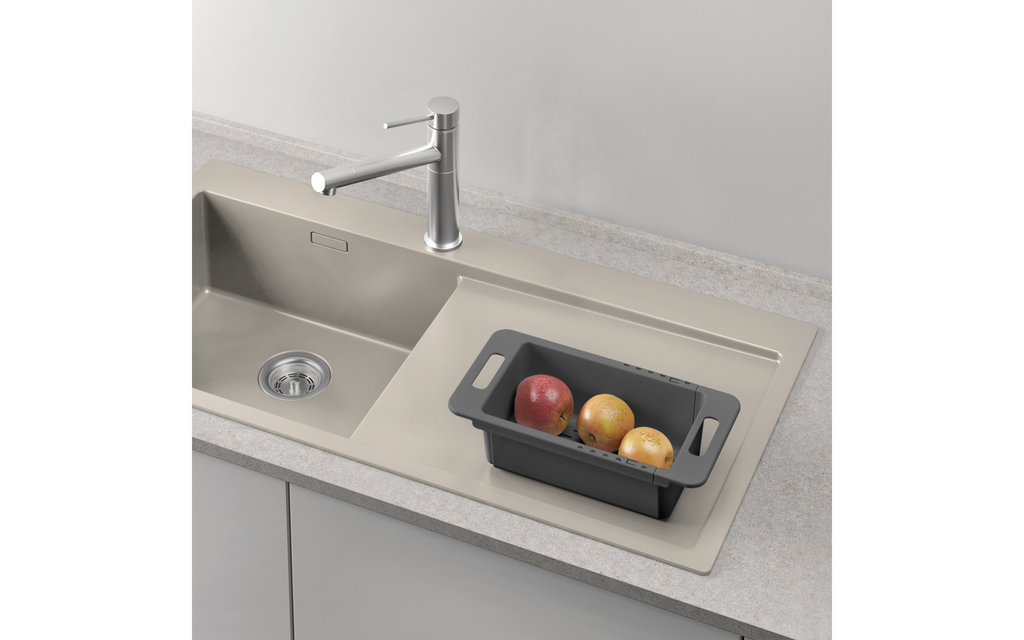 Detalj på uttrekkbar mekanisme i Oppvaskkurv uttrekkbar 35-52 cm Drain-Flex Metaltex