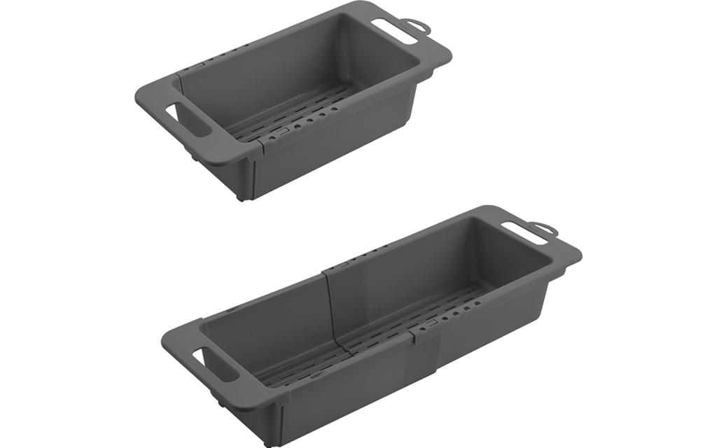 Nærbilde av plastmateriale i Oppvaskkurv uttrekkbar 35-52 cm Drain-Flex Metaltex