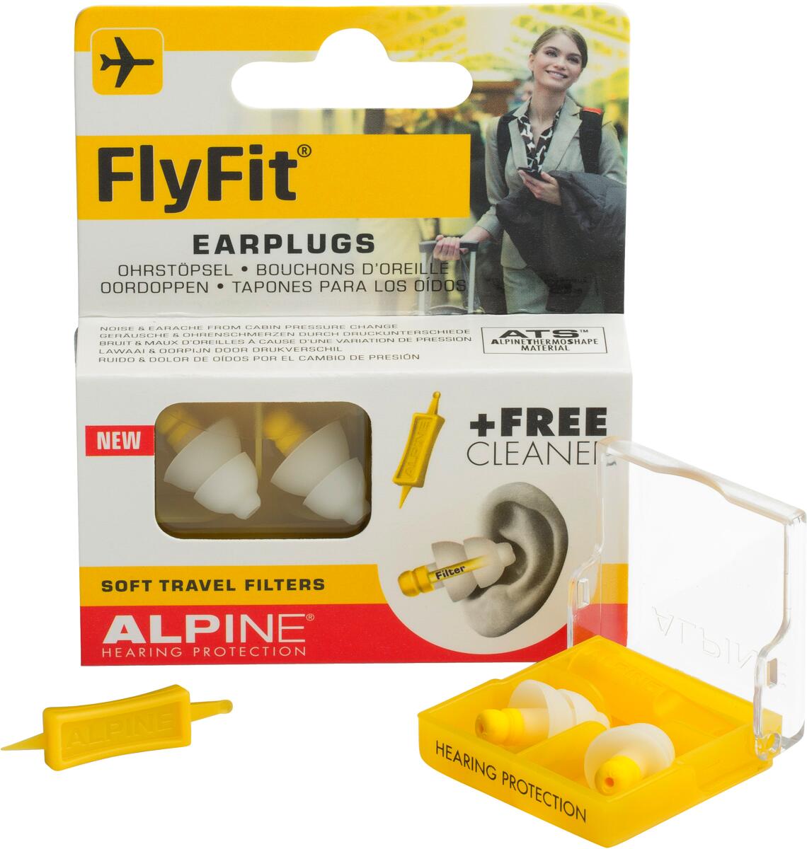Ørepropper FlyFit med trykkregulering for flyreiser detaljfilter