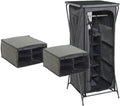 Organizer for campingskap i polyester grå forfra