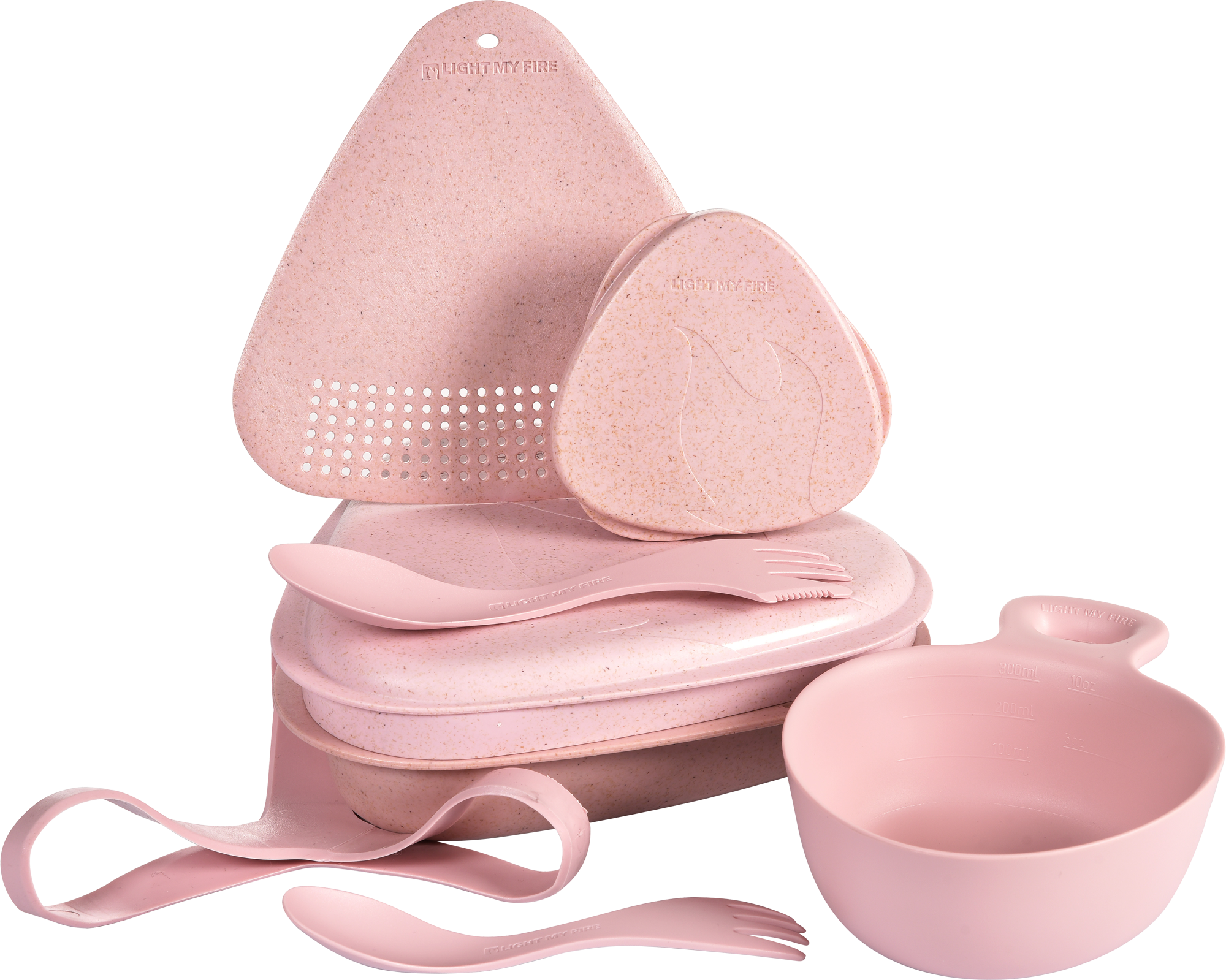 Outdoor MealKit dustypink måltidssett forfra