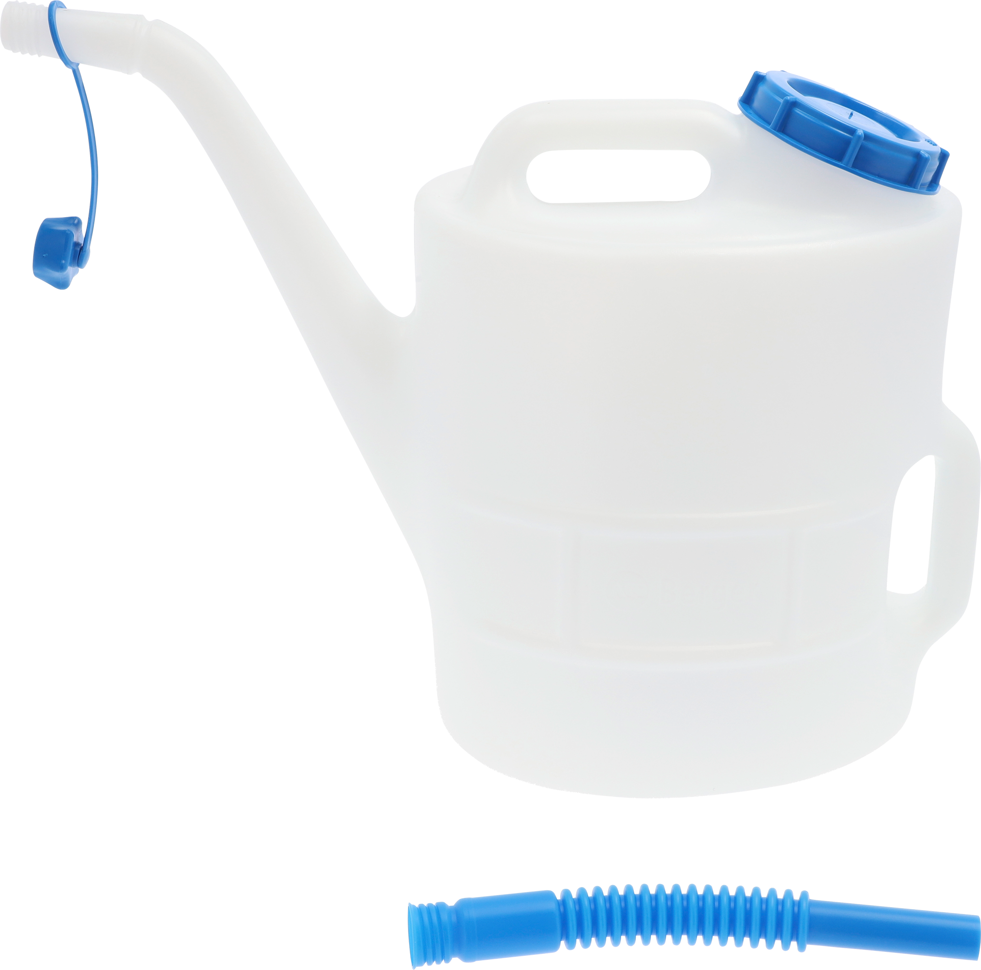 Påfyllingskanne med fleksibelt tappeutløp 13 l polyetylen forfra