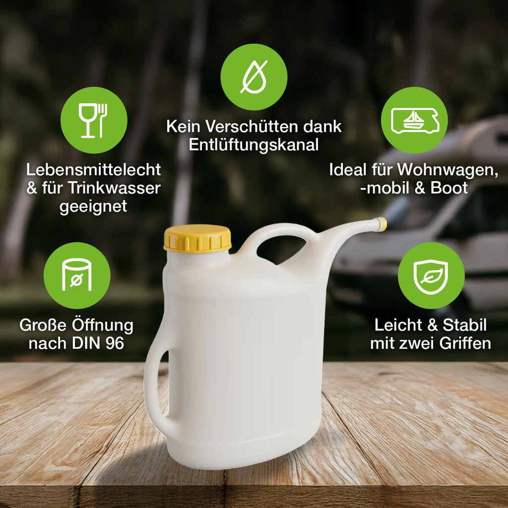 Påfyllskanne 10 liter med ventilasjon DIN 96 - Camping Wagner nærbilde