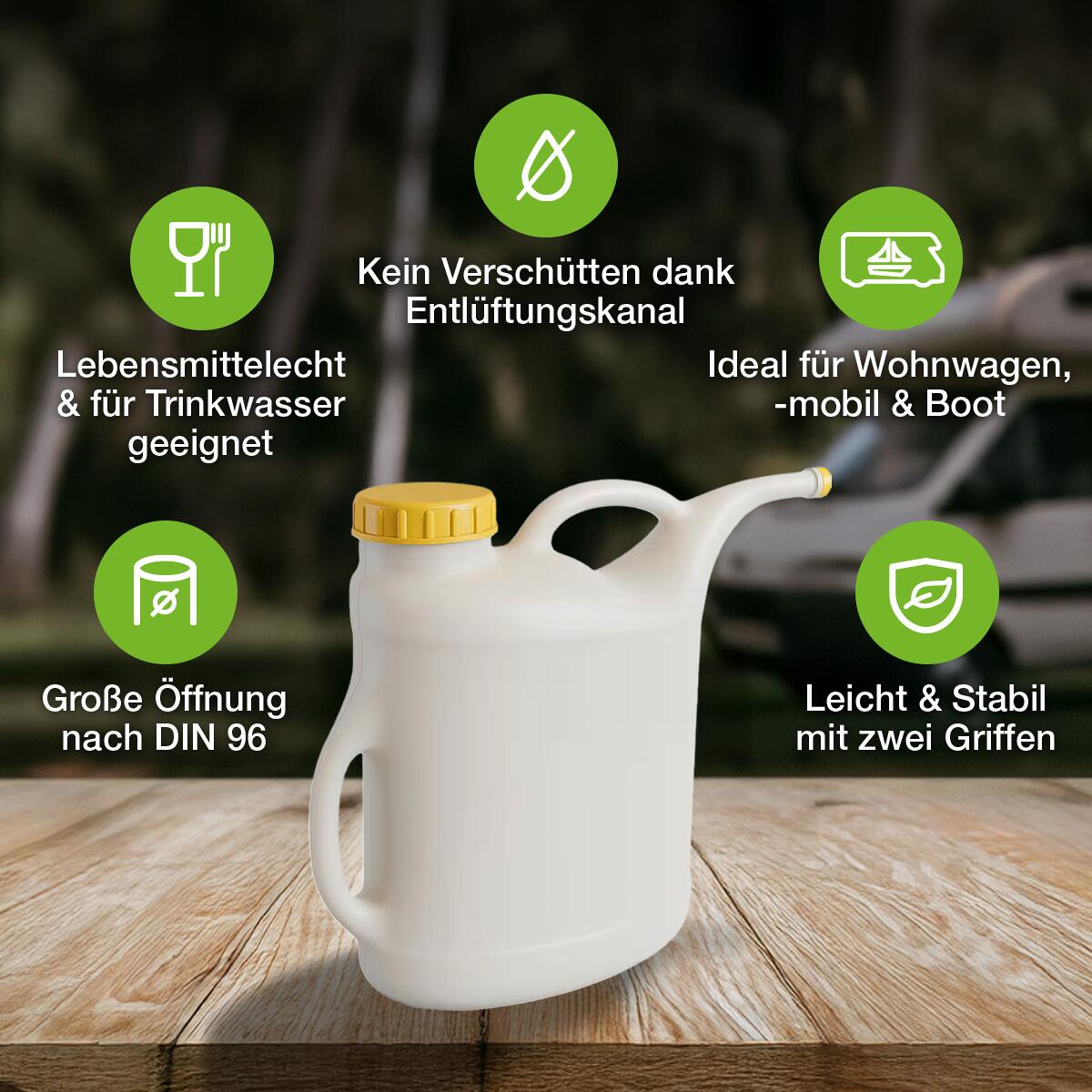 Påfyllskanne 10 liter med ventilasjon DIN 96 - Camping Wagner nærbilde